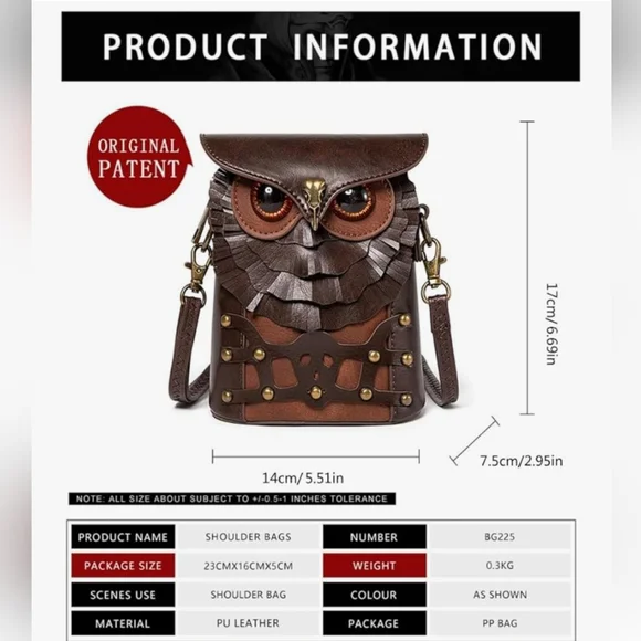 Owl Crossbody Bag - Picture 3 of 9